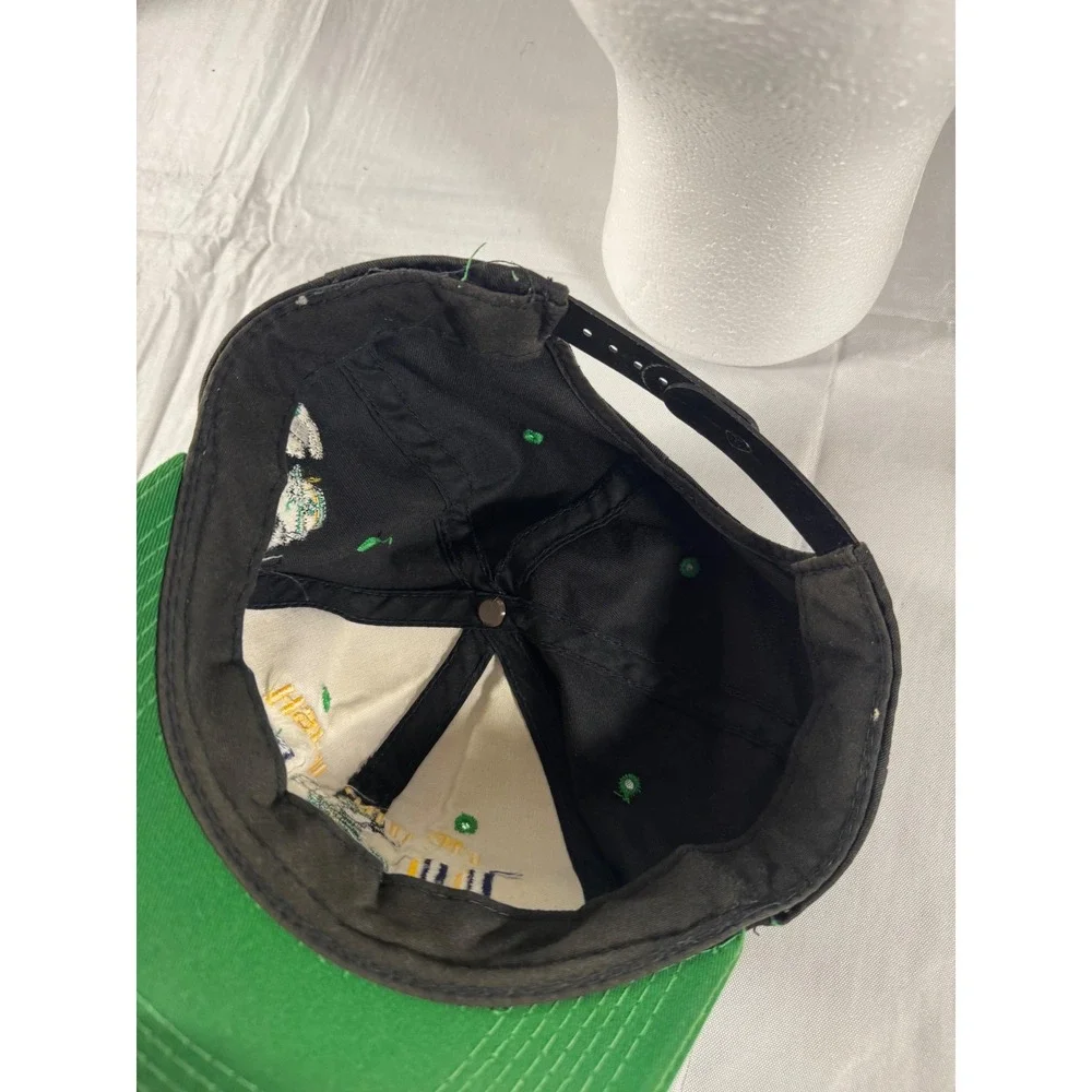 90s Vintage Notre Dame Fighting Irish Snapback Hat Black Green UND Leprechaun